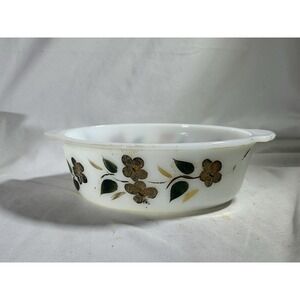 VTG Anchor Hocking Fire King Floral Blossom Dogwood 1.5 qt Casserole Dish Bowl